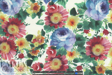 'English garden' digital print rayon/spandex knit 1.625 yd