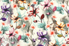 surreal botanical digital print rayon/spandex knit