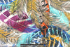 'feathery montage' digital print rayon/spandex knit