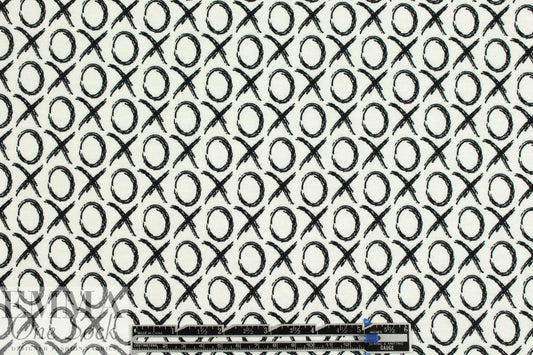 tic-tac-toe bamboo/spandex jersey - black on white 2.25 yd