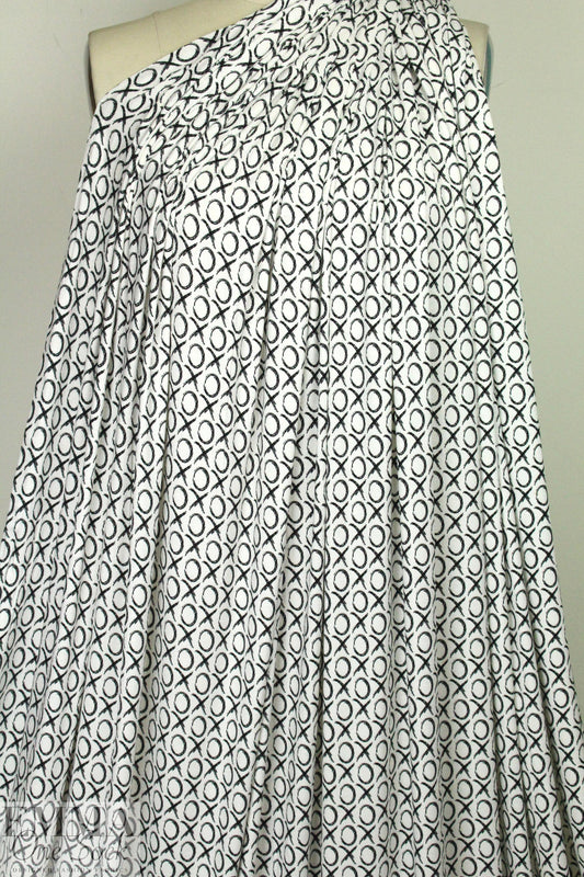 tic-tac-toe bamboo/spandex jersey - black on white 2.25 yd