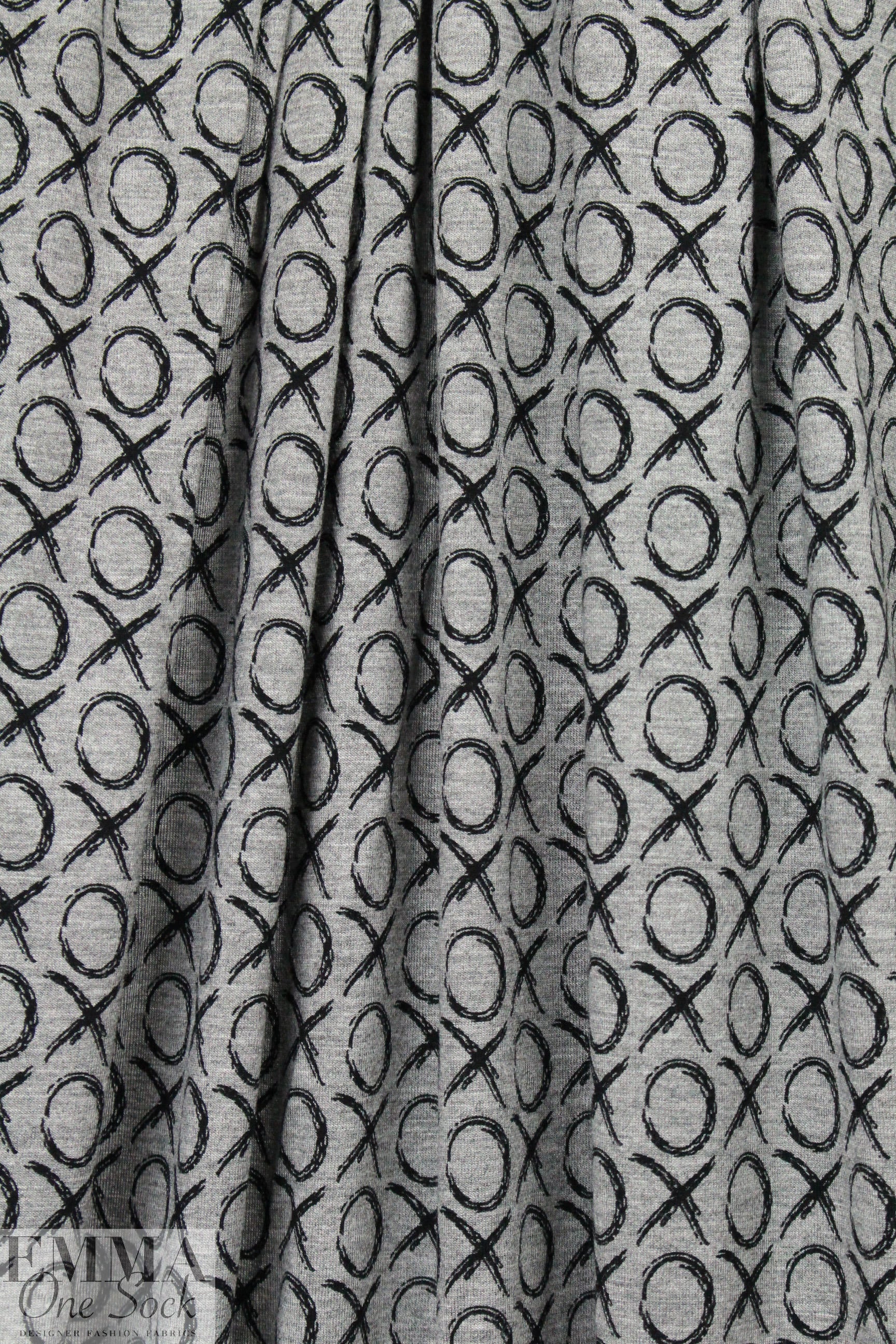 tic-tac-toe bamboo/spandex jersey - black on gray