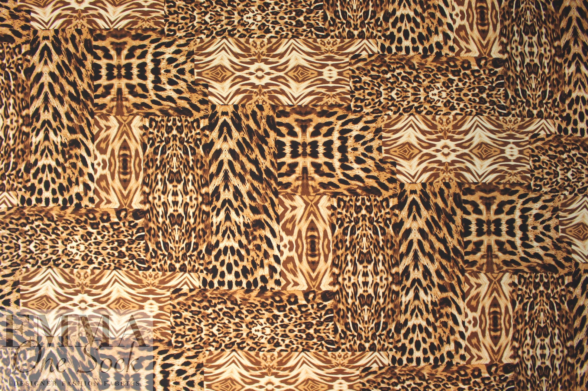 toasty animal print montage digital viscose knit 1.75 yds