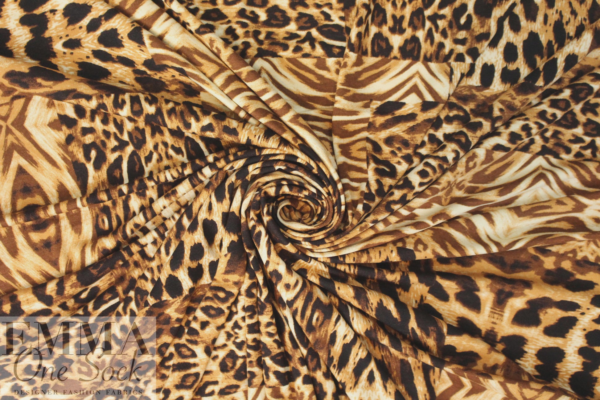 toasty animal print montage digital viscose knit 1.75 yds