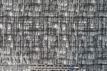 black/white cross hatch digital viscose knit 1.66 yd