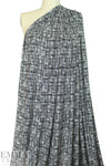 black/white cross hatch digital viscose knit 1.75 yd