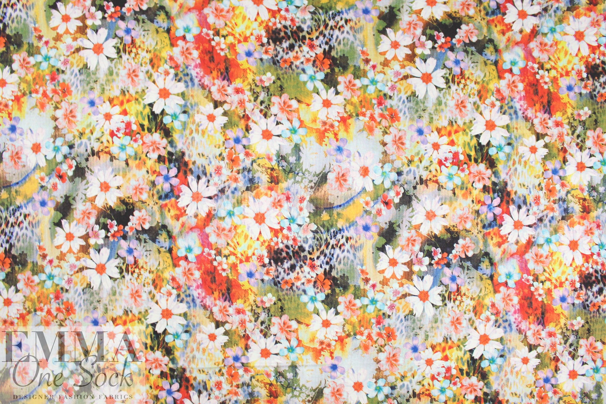 flowery dream montage digital viscose knit 1.375 yds