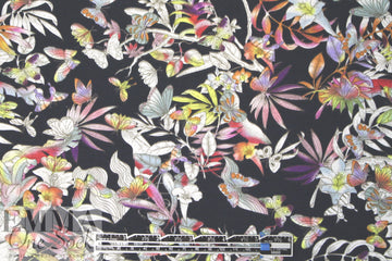 'backyard bustle' digital viscose knit