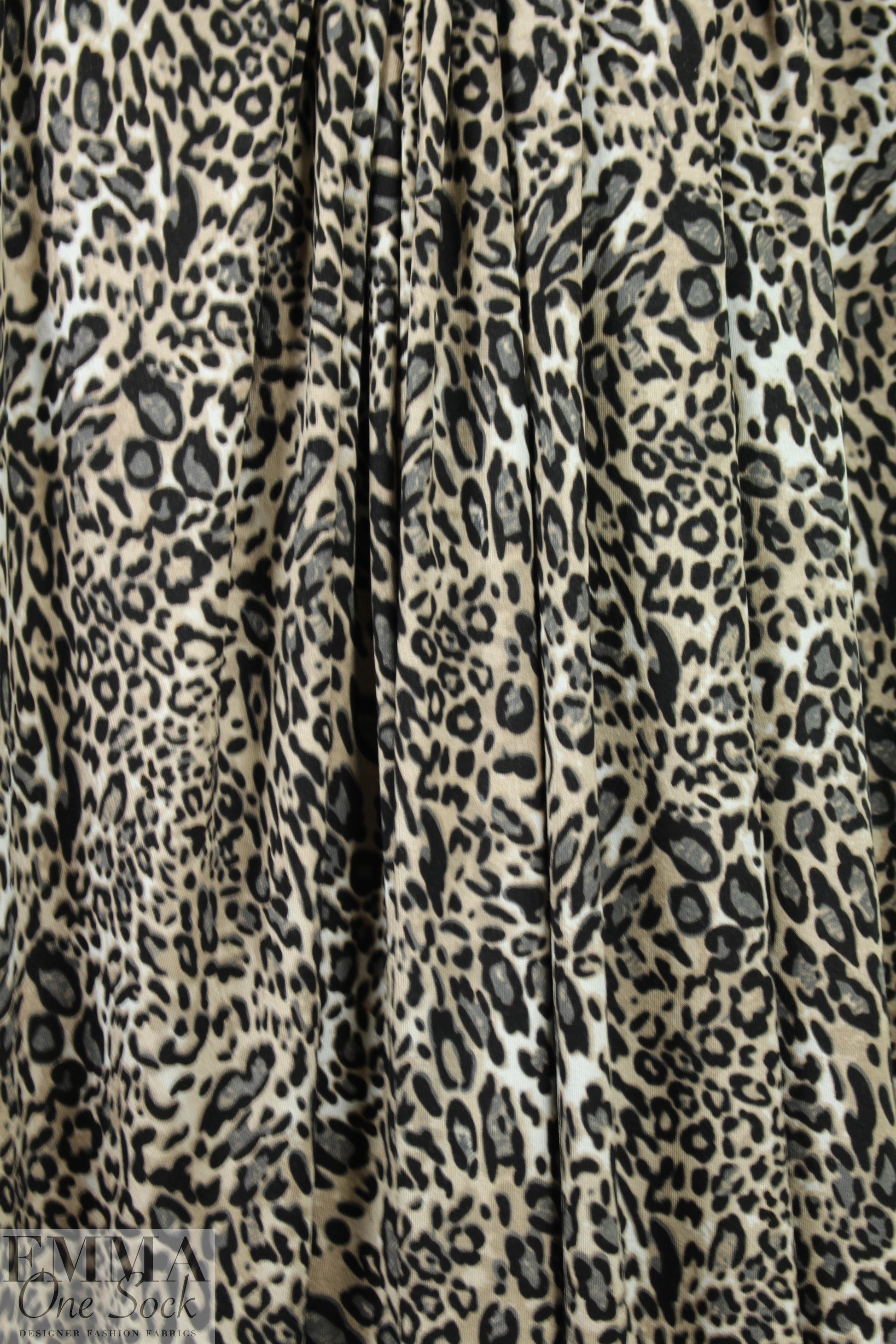 digital viscose knit - stylized leopard 1.75 yds