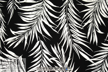 fern leaf silhouette digital viscose knit - black/white