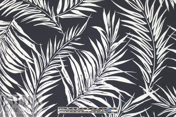fern leaf silhouette digital viscose knit - midnight/white