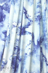 blue and white abstract digital viscose knit .75 yds