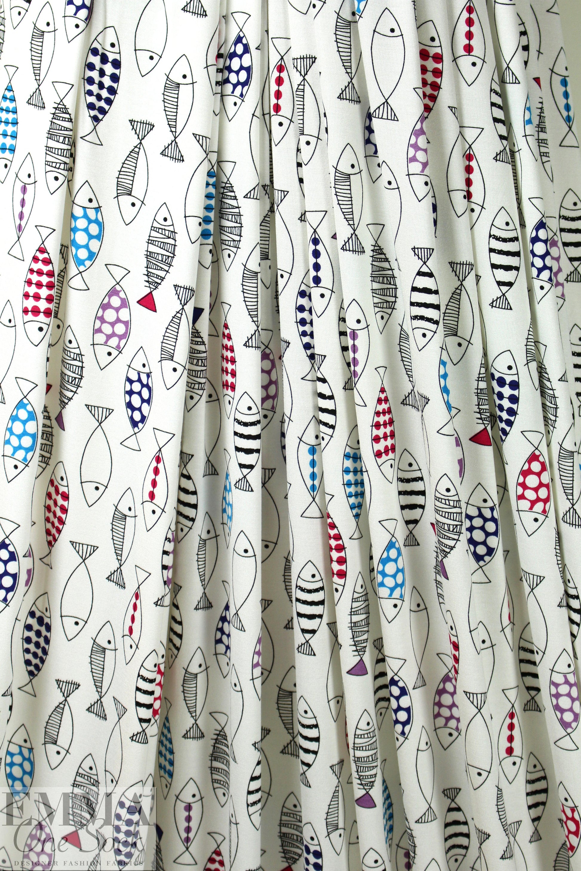 'go fish' rayon/spandex lightweight knit - white 1.625 yds