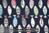 'go fish' rayon/spandex lightweight knit - navy