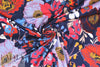 liberty flowers digital viscose knit - red/blue/dijon
