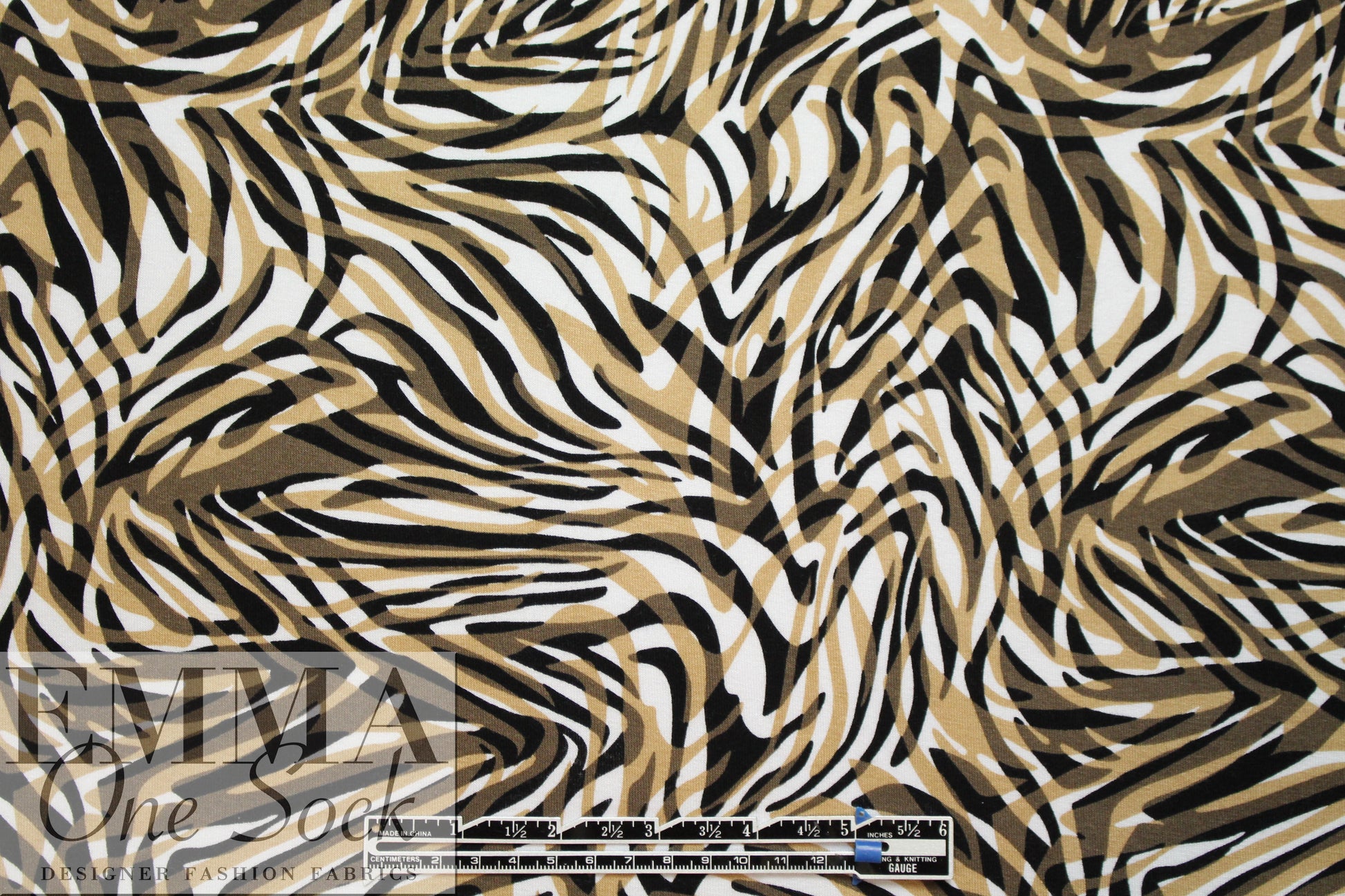 earthy animal print montage digital viscose knit 1.5 yds