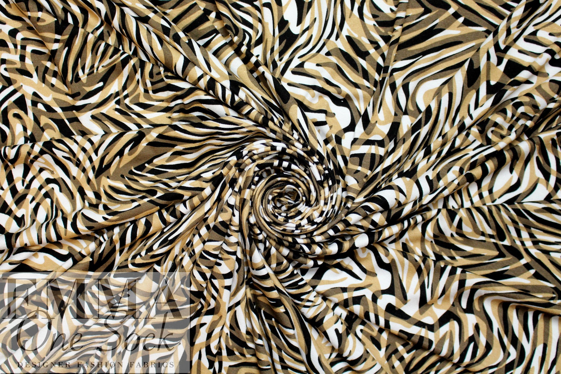 earthy animal print montage digital viscose knit 1.5 yds
