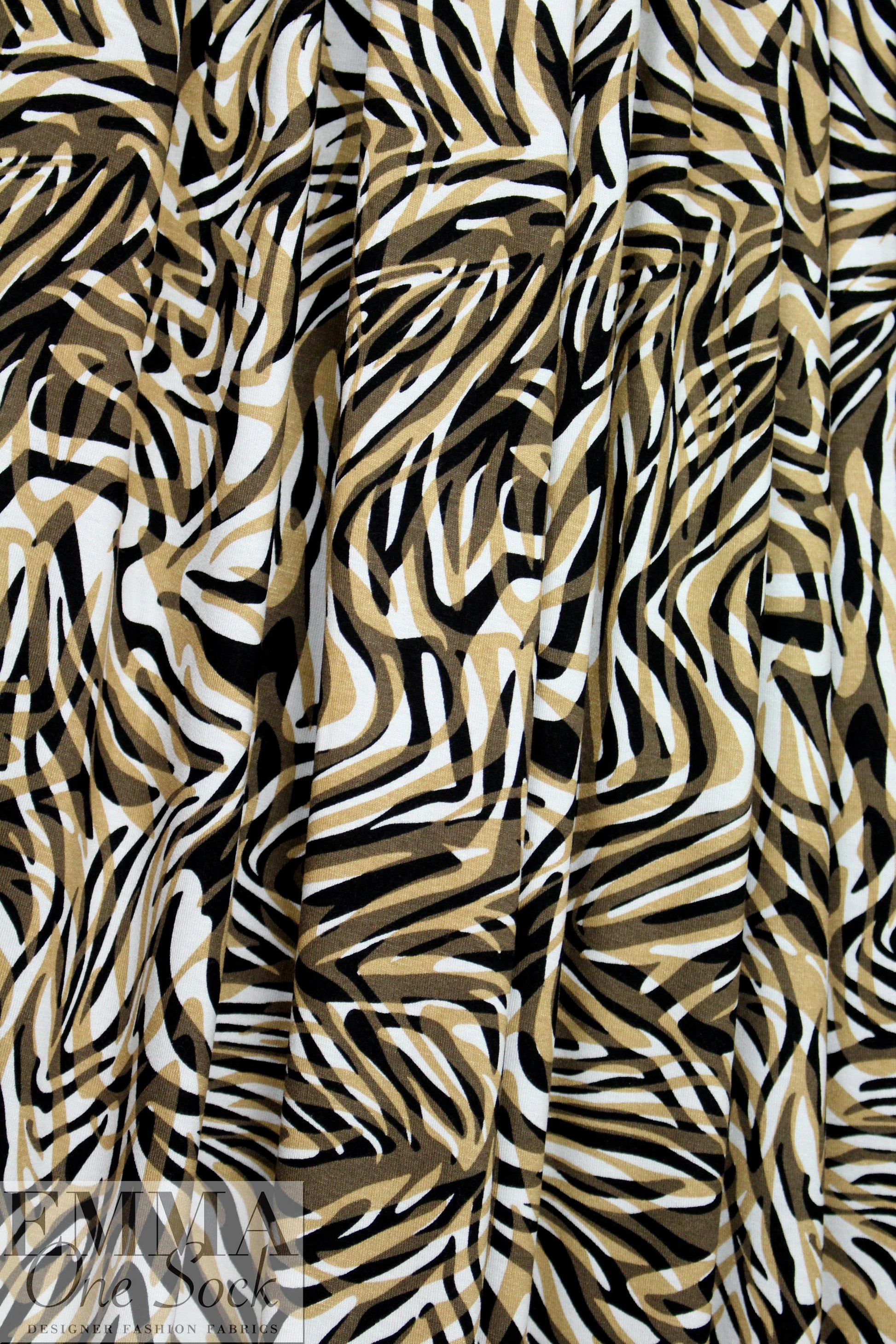 earthy animal print montage digital viscose knit 1.5 yds