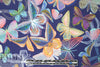 Italian digital viscose knit - indigo deco butterflies 1.375 yds