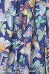 Italian digital viscose knit - indigo deco butterflies 1.375 yds
