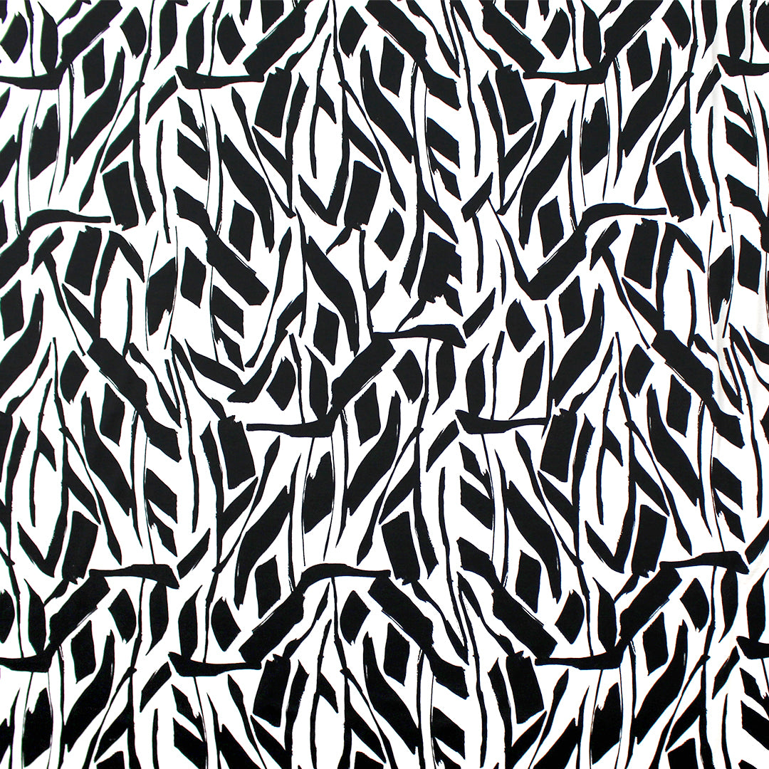 'ink impression' printed stretch viscose knit 1.625 yd
