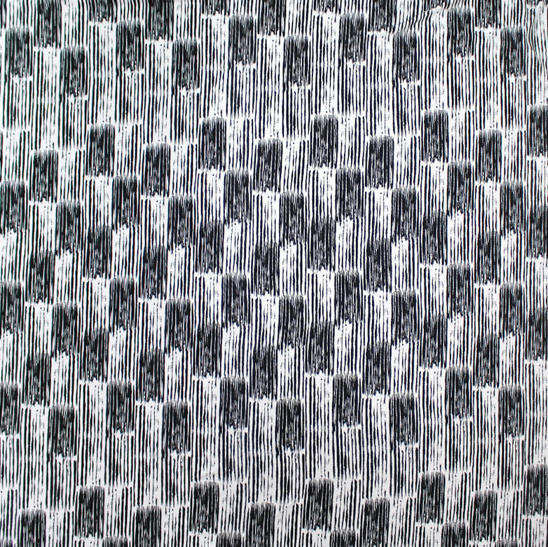 'checkered hatch' stretch viscose knit  2 yd