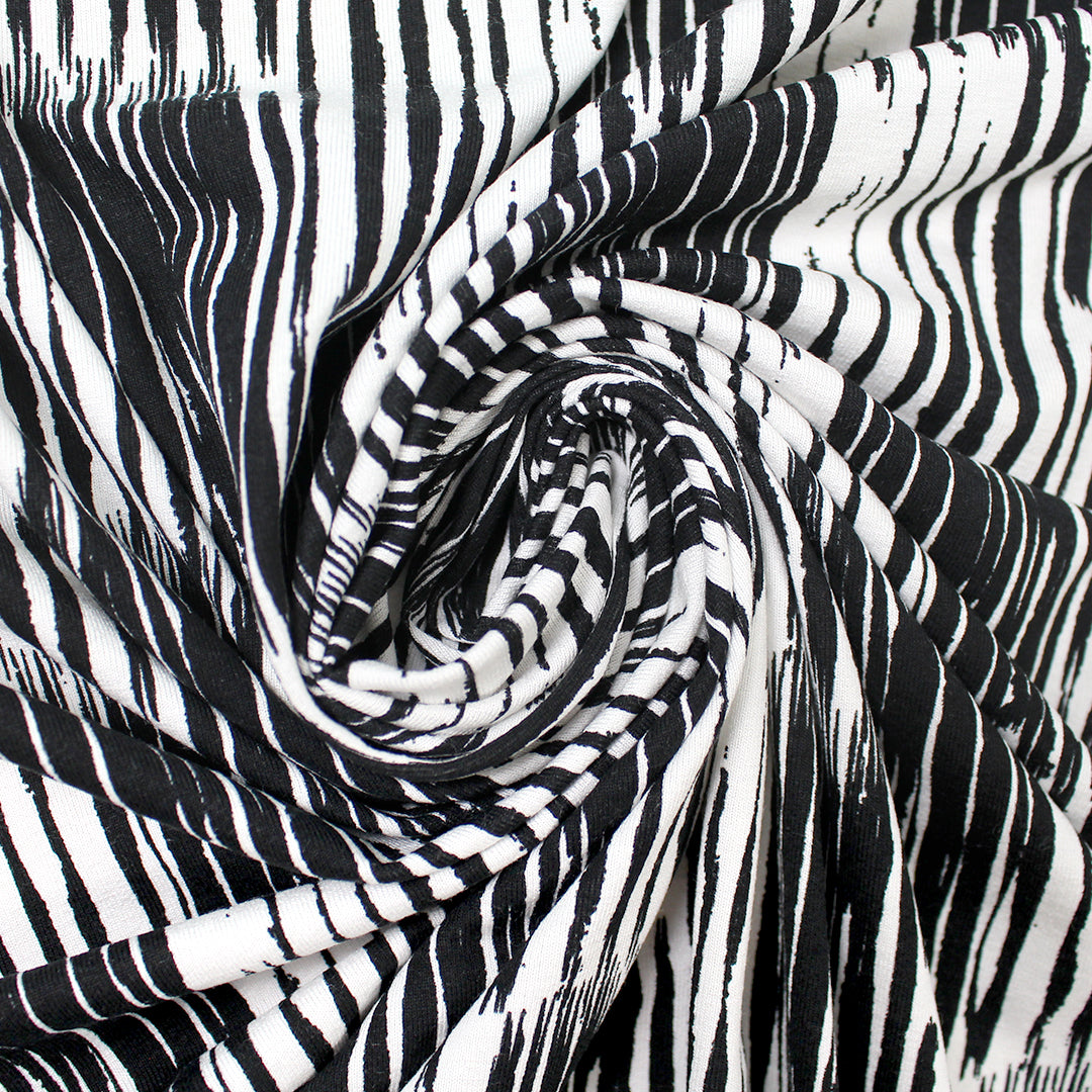 'checkered hatch' stretch viscose knit  1.5 yd