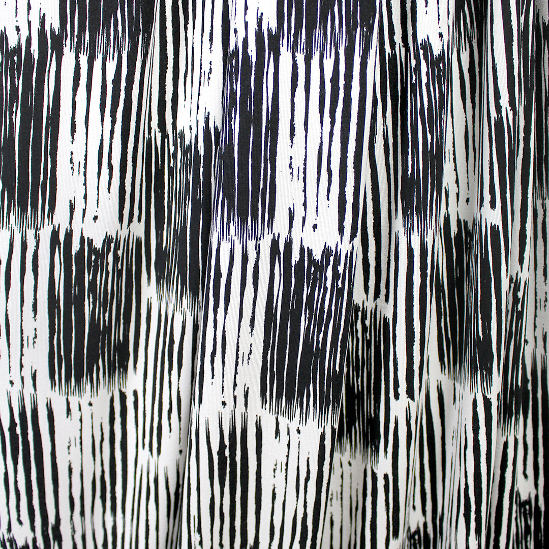'checkered hatch' stretch viscose knit  2 yd