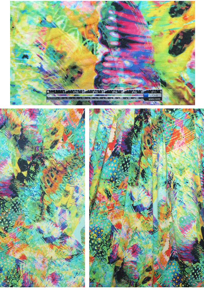 French digital deconstructed butterfly knit print