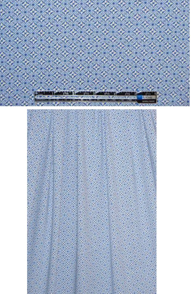 French little denimy blue flower graphic knit
