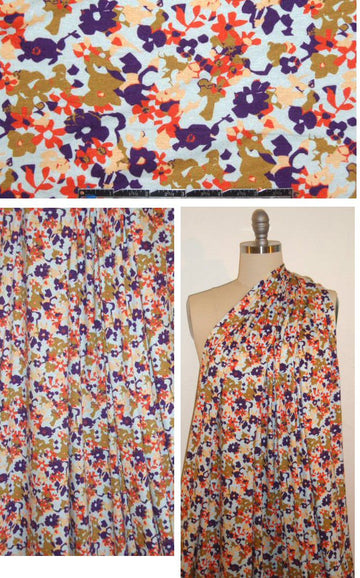 French stylized floral  rayon/lycra knit