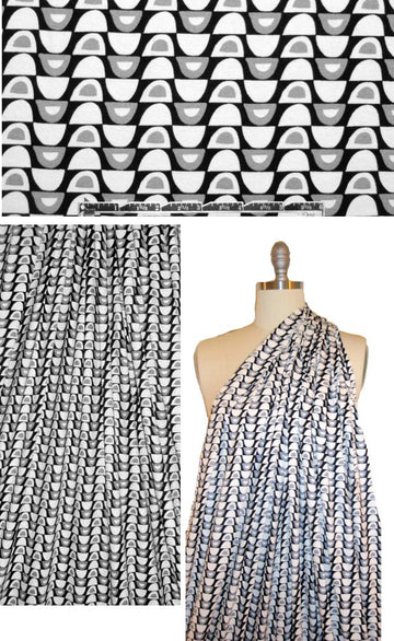 black/white/gray graphic rayon/lycra knit