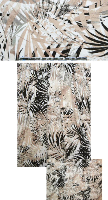 earthtones tropical fern rayon/lycra knit