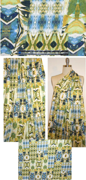 tribal graphic montage rayon/lycra knit 1.875 yd