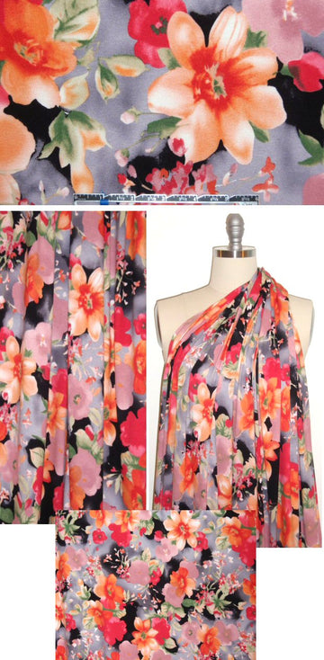 april showers floral rayon/lycra knit 1.375 yds