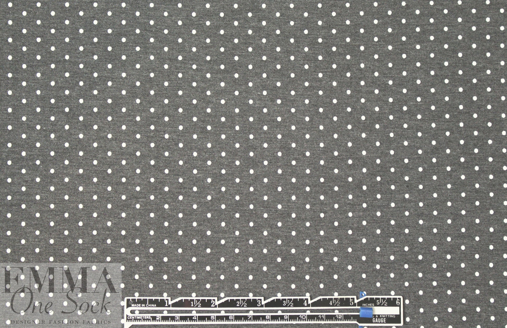 soft and drapey bamboo/spandex jersey - charcoal dots 1.5 yd