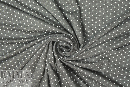 soft and drapey bamboo/spandex jersey - charcoal dots 1.4 yds