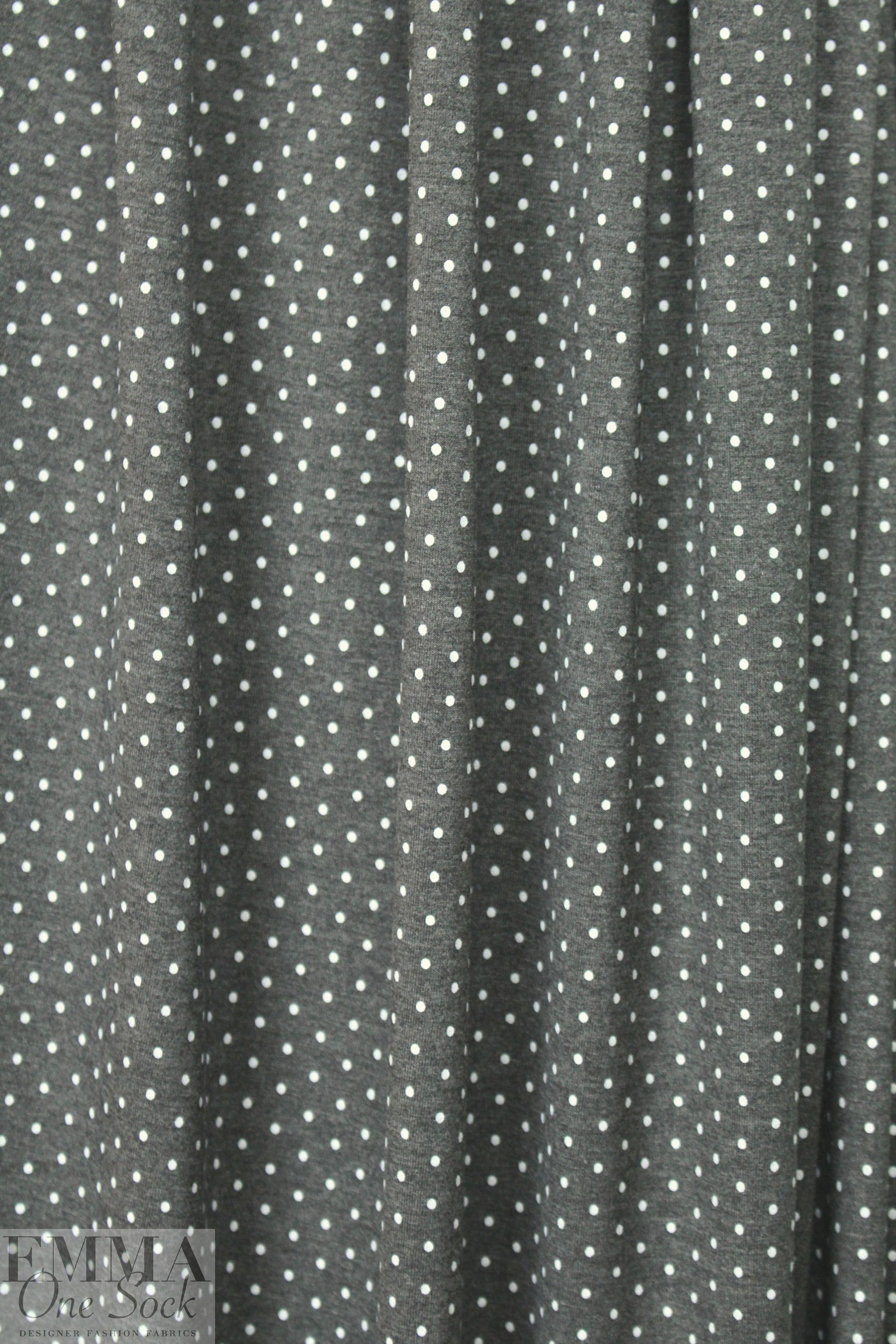 soft and drapey bamboo/spandex jersey - charcoal dots 1.5 yd