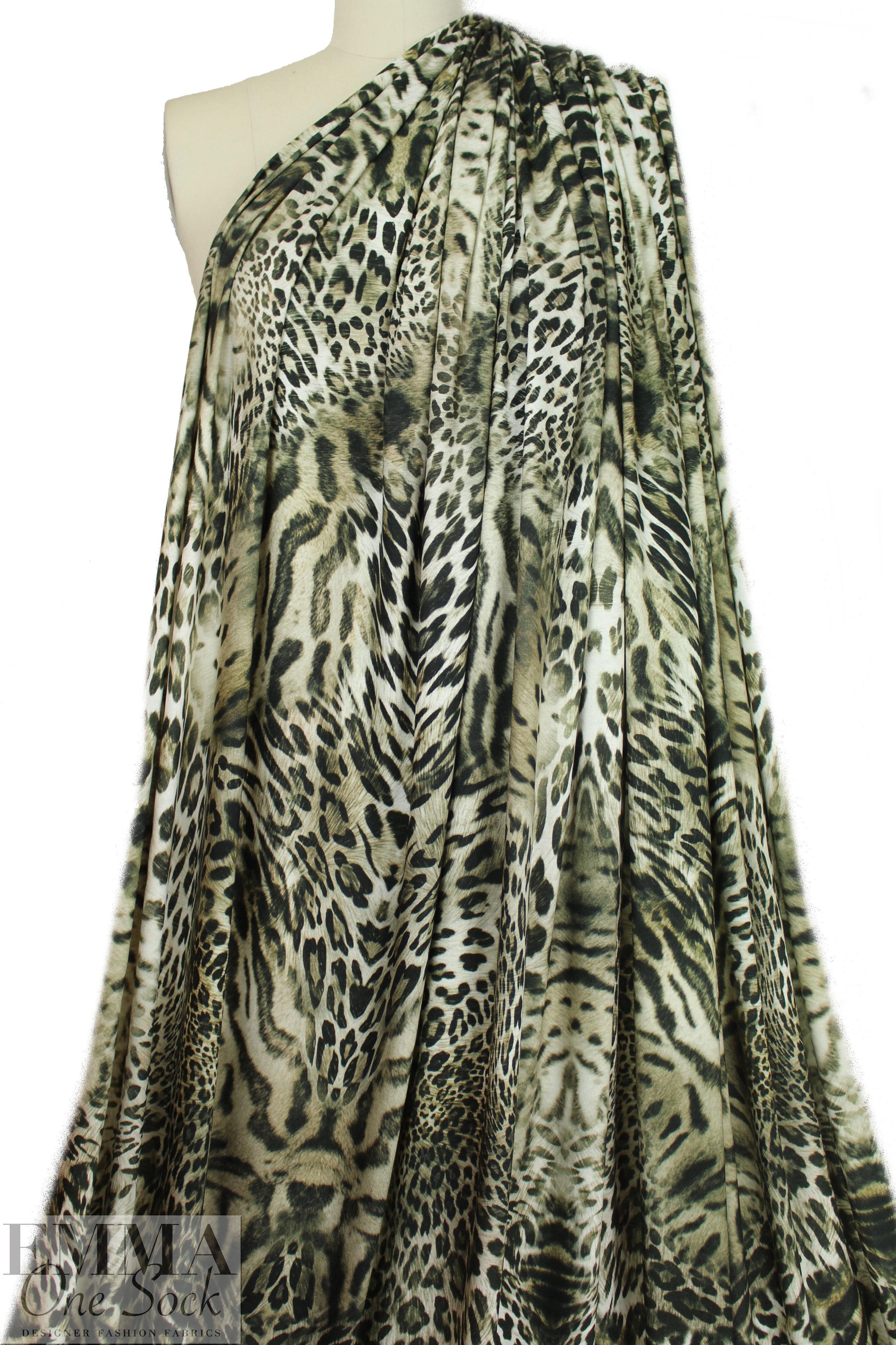 Italian digital viscose knit - wildcat rorschach