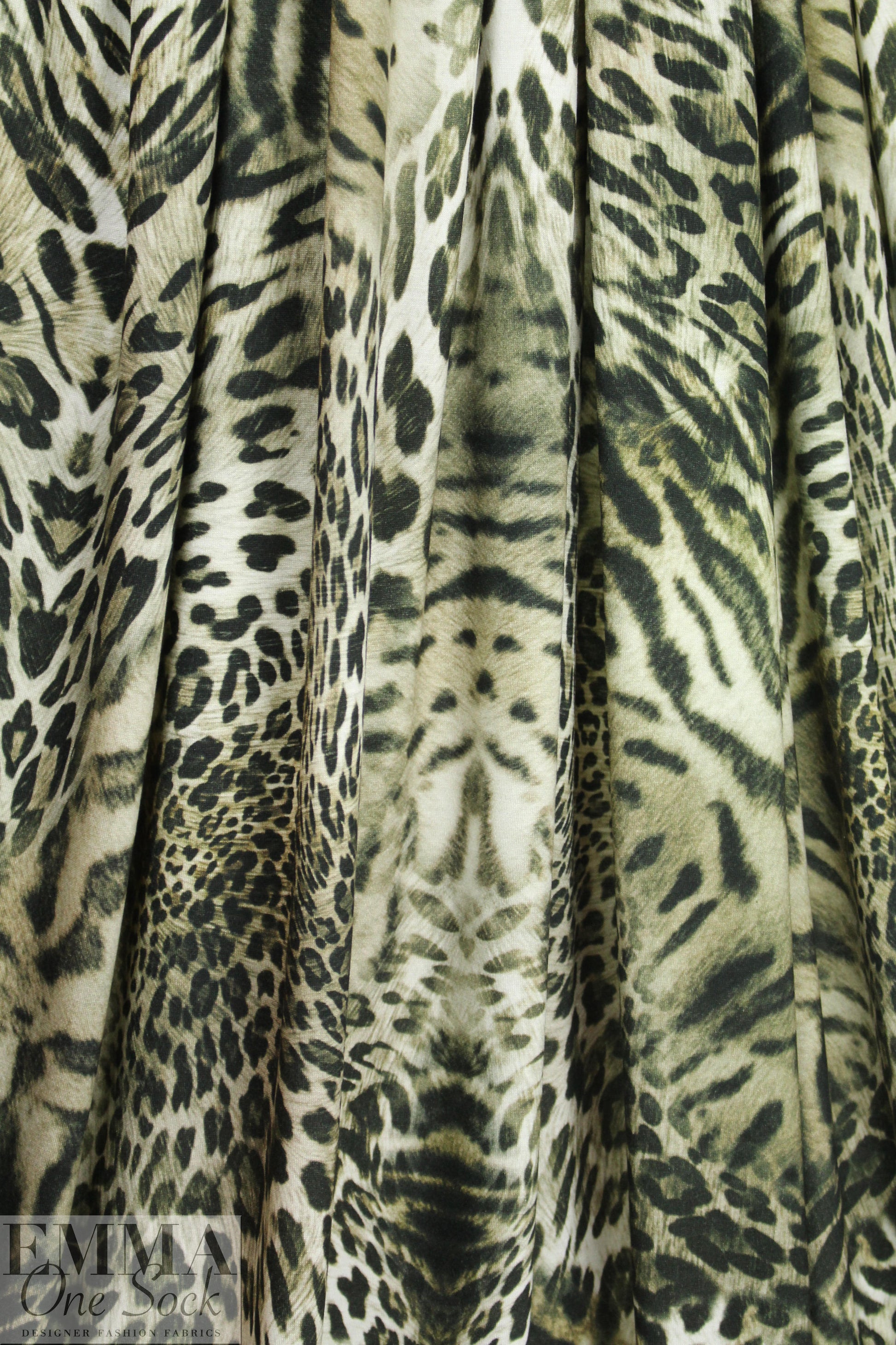 Italian digital viscose knit - wildcat rorschach