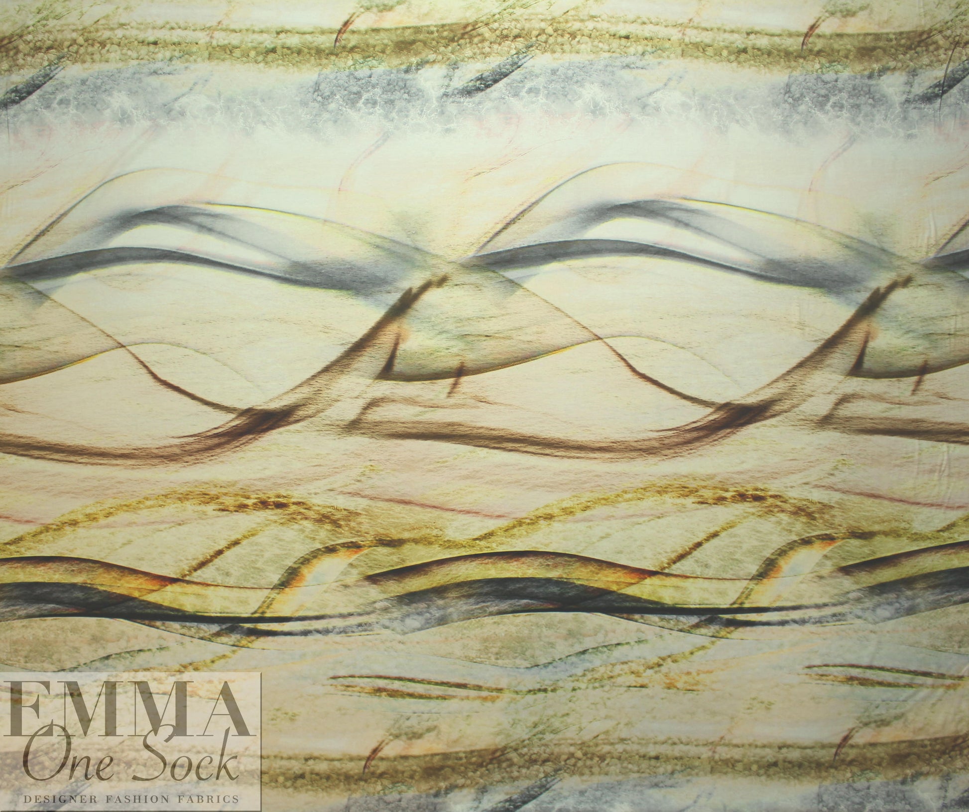 Italian digital viscose knit - sand dunes abstract