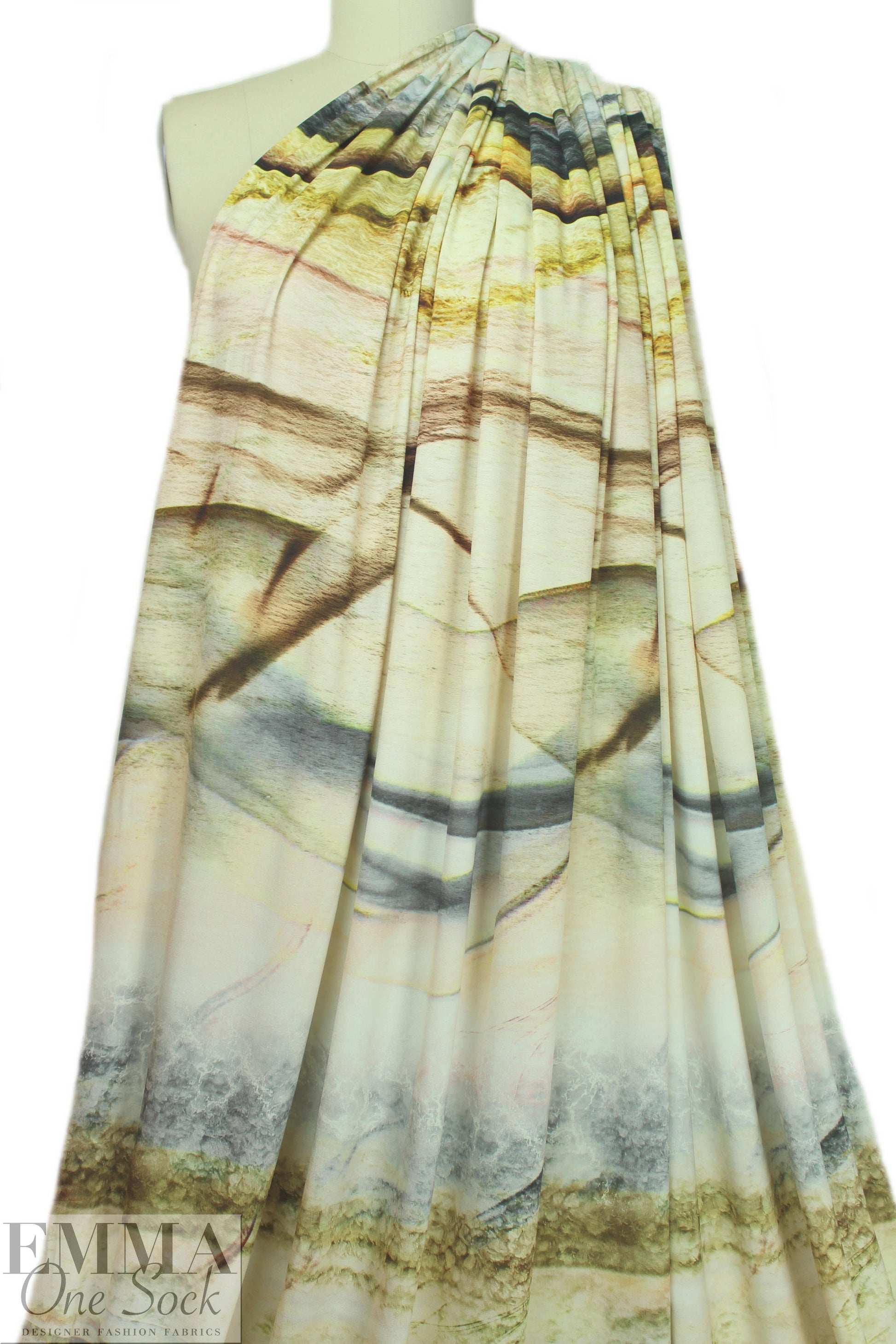 Italian digital viscose knit - sand dunes abstract