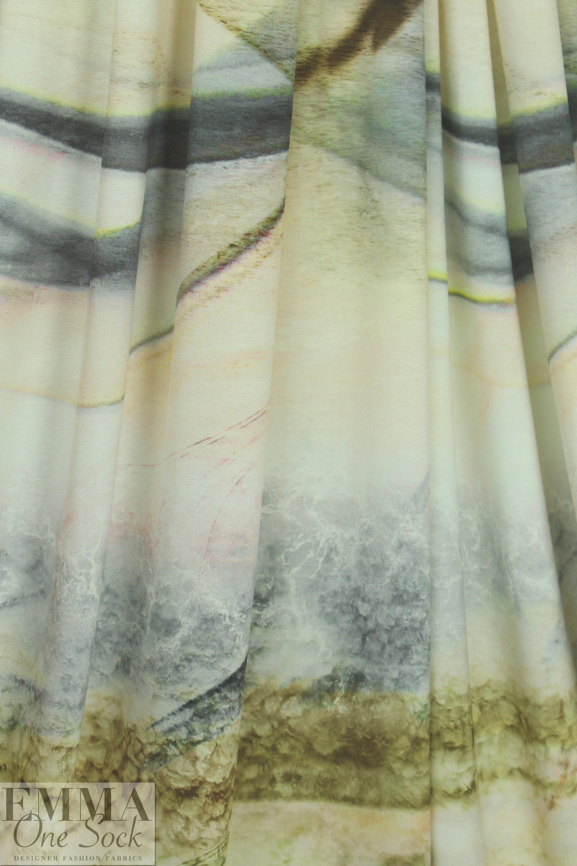 Italian digital viscose knit - sand dunes abstract