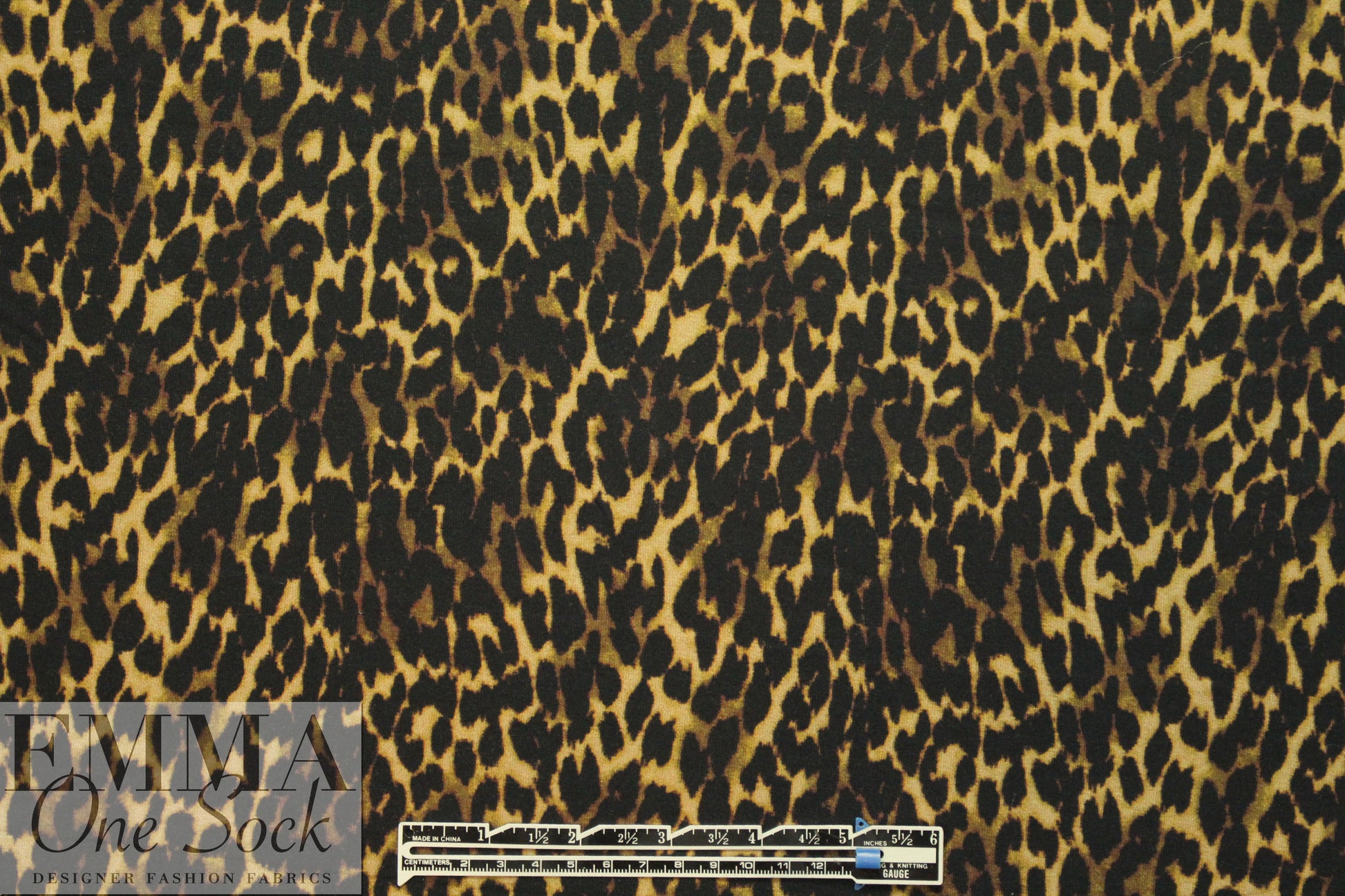 Italian viscose knit - toasty animal print 1.5 yds