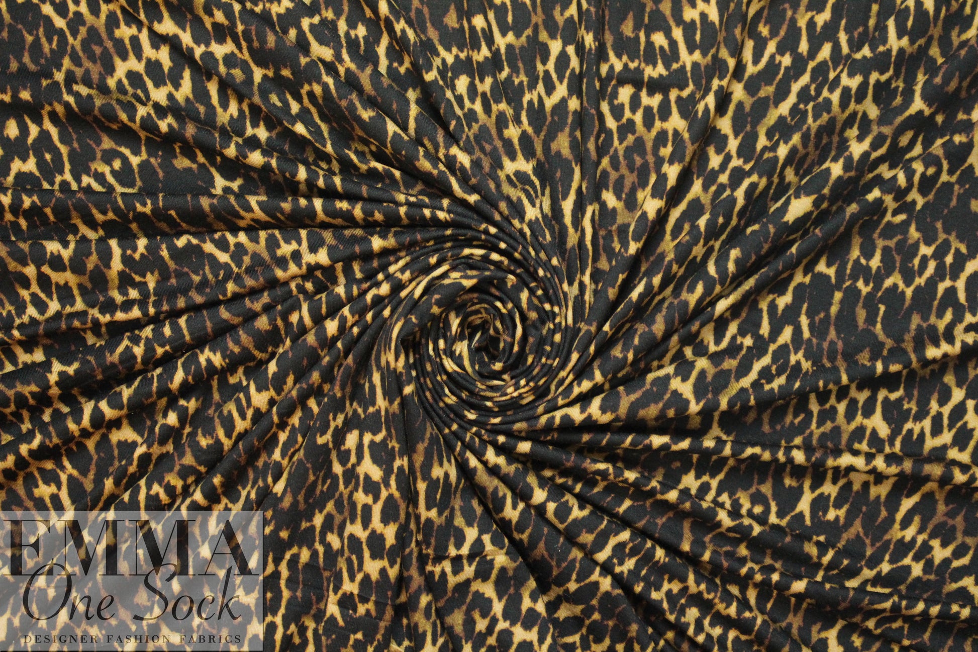 Italian viscose knit - toasty animal print 1.5 yds