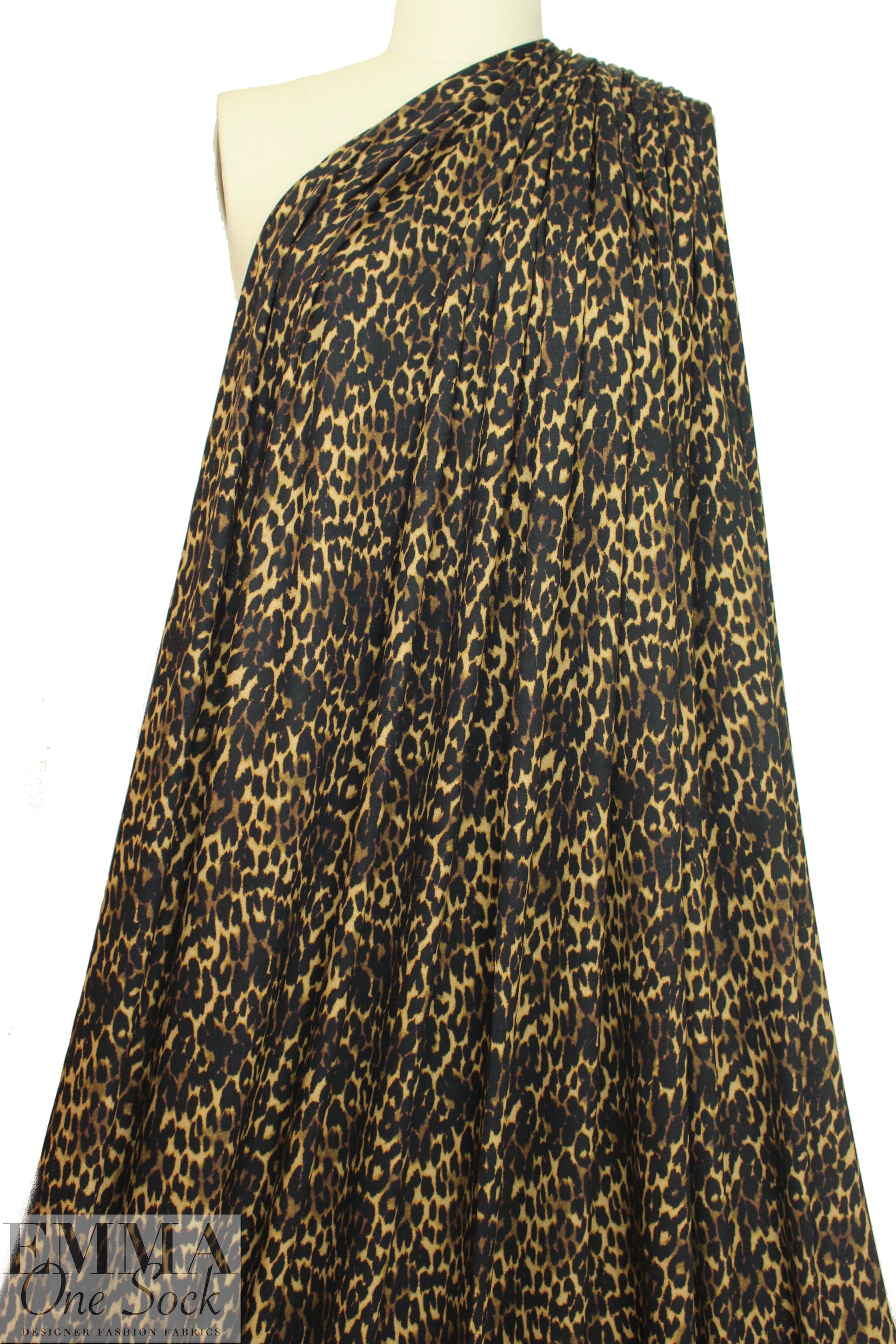 Italian viscose knit - toasty animal print 1.66 yds