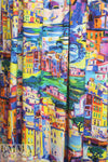 Italian digital viscose knit - urban waterfront