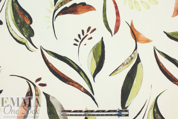 Italian digital viscose knit - lyrical leaves