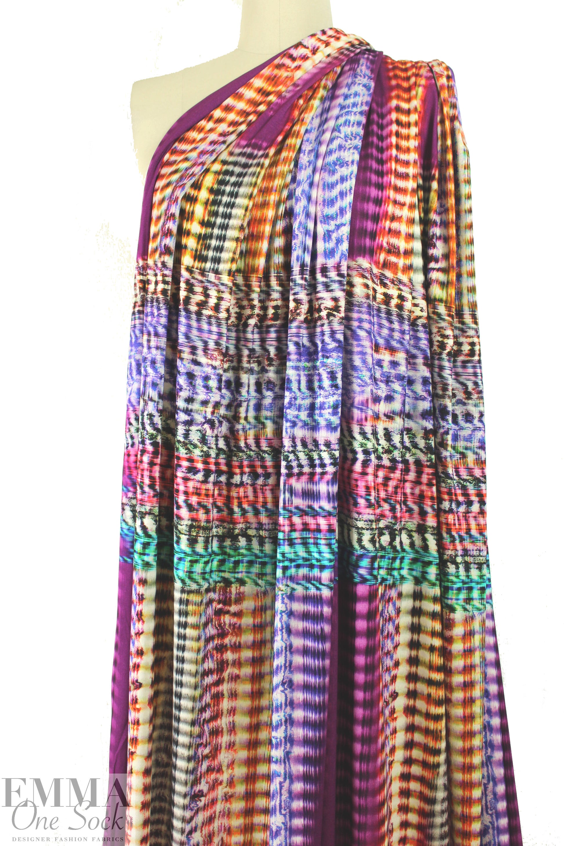 Italian 'techno-texture' panel viscose/spandex knit