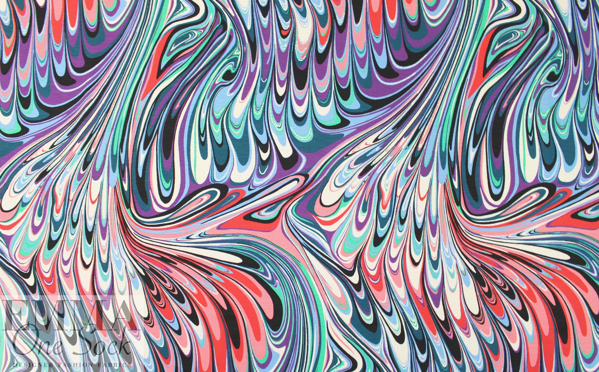 Italian digital viscose knit - fimo swirl 1.75 yd
